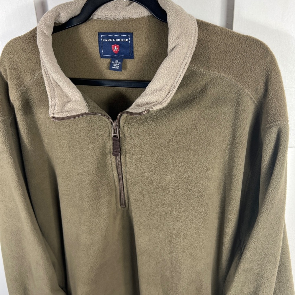 Saddlebred Mens XXL Porto Tan Quarter Zip Fleece Pullover Jacket 3413314